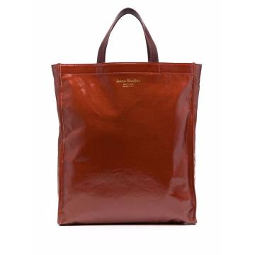high-shine tote bag