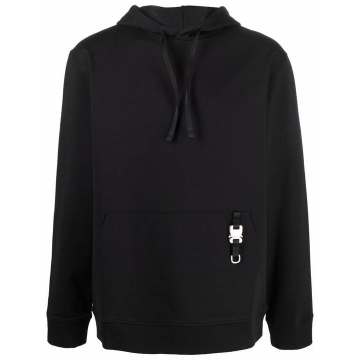 buckle-detail pullover hoodie