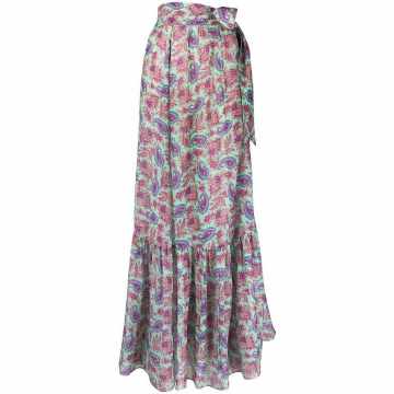 paisley-print high-waisted skirt