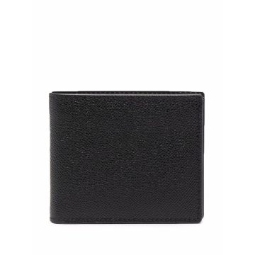 bi-fold grained leather wallet