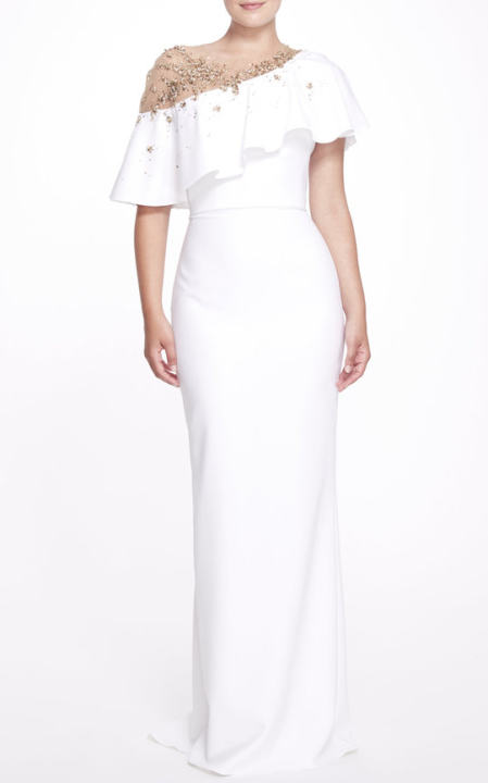 Embellished Ruffle Floor-Length Gown展示图