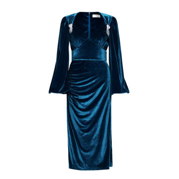 Aubrey Embellished Velvet Midi Dress