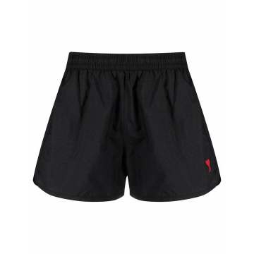 monogram-embroidered swim shorts
