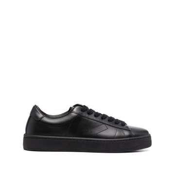 leather lace-up trainers
