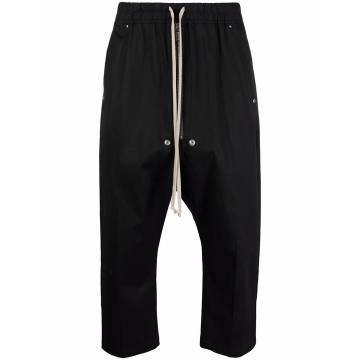 drawstring-fastening drop-crotch trousers