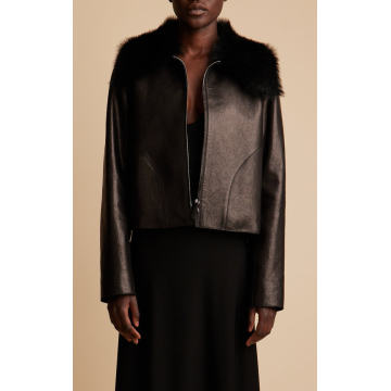 Sharon Faux Fur Trimmed Leather Jacket