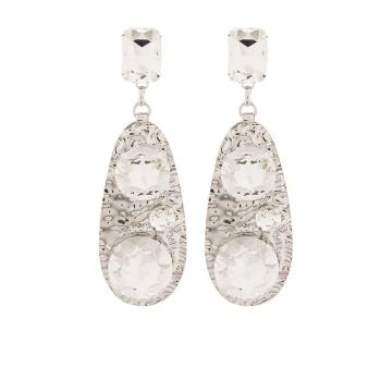 crystal-embellished hammered earrings