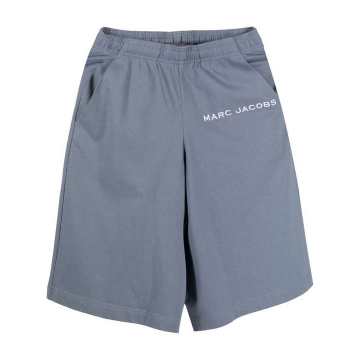 embroidered-logo shorts