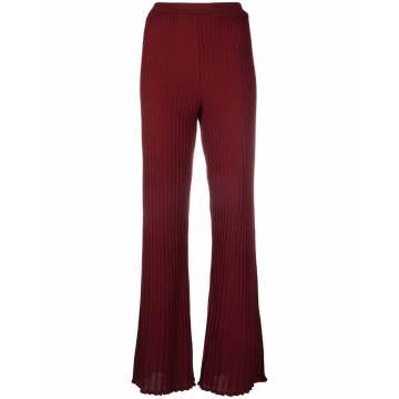 ribbed-knit trousers