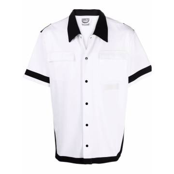 two-tone short-sleeved shirt