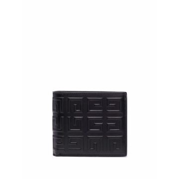 embossed logo leather wallet