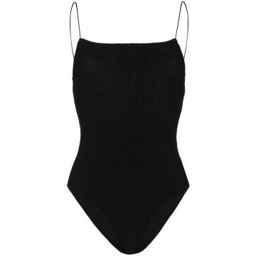 smocked-details swimsuit