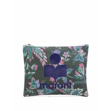floral-print clutch bag