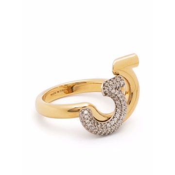Gancini crystal-embellished ring