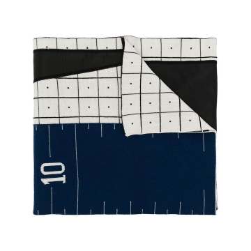 geometric print merino wool scarf
