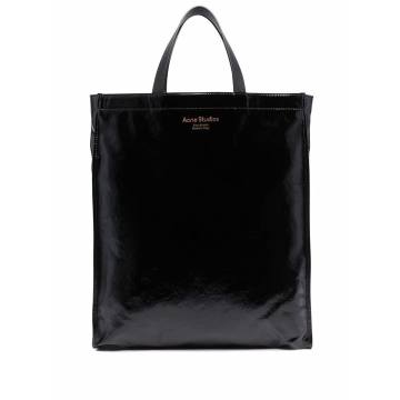 high-shine tote bag