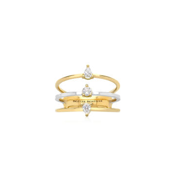 Two-In-One 18K White and Yellow Gold Diamond Ring