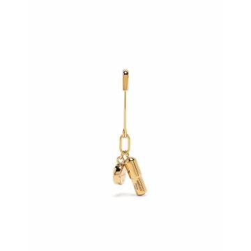 PILL CHARM WITH SAFETY PIN GOLD NO COL