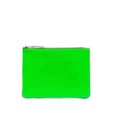 neon leather clutch bag