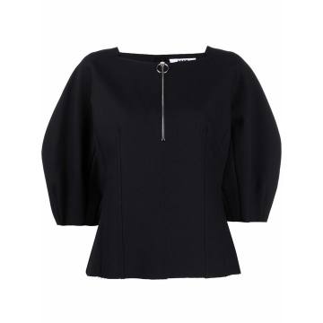 stretch-fit puff sleeve blouse