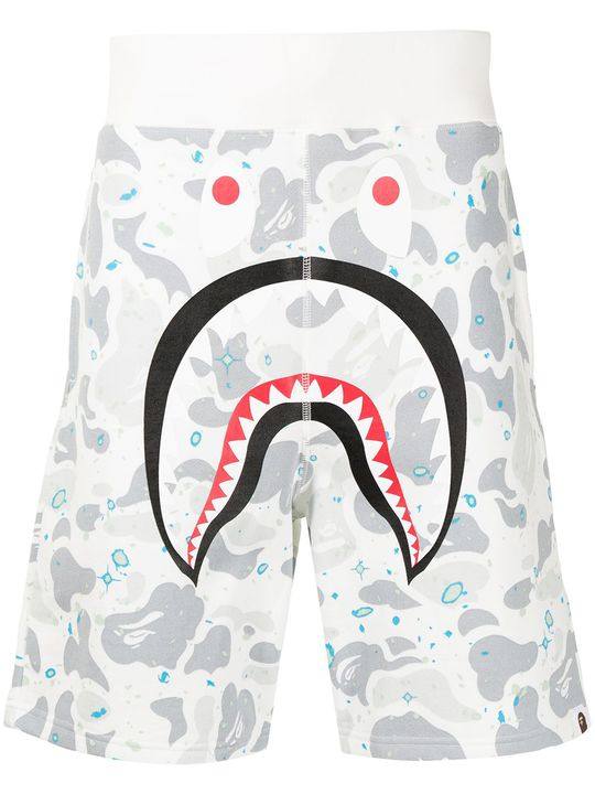 camouflage shark-print track shorts展示图