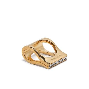 blaze crystal-embellished row ring