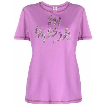 floral-logo print T-shirt