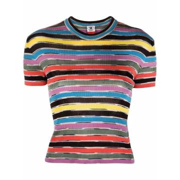 striped rib-knit top