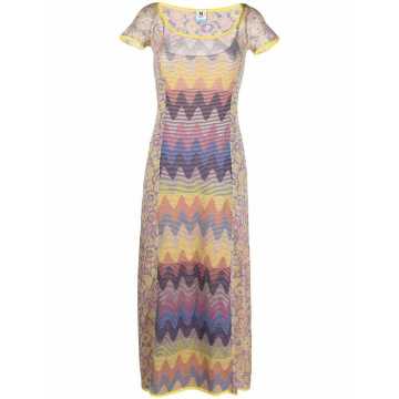 zig-zag floral knit dress