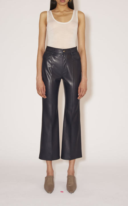 Zoey Vegan Leather Flared Pants展示图
