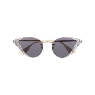 crystal-embellished geometric sunglasses