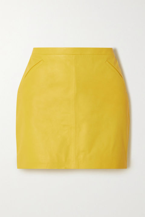 Slanted Leather Pocket Mini Skirt展示图