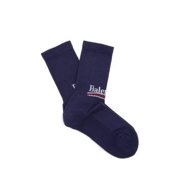 Logo-intarsia cotton-blend socks