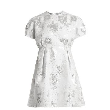 Arielle floral-jacquard mini dress