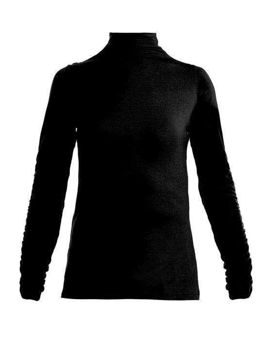 Zahara high-neck ruffled jersey top展示图