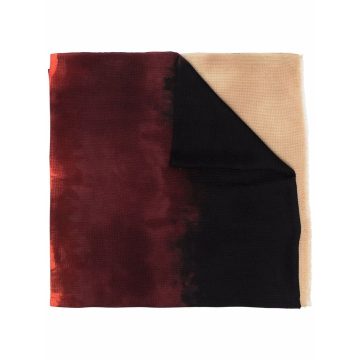 tie-dye print frayed-edge scarf