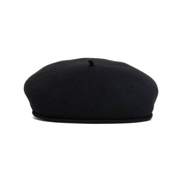 logo-embroidered wool beret