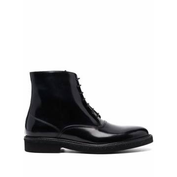 polished-leather lace up boots