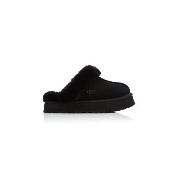 Disquette Sheepskin-Lined Suede Platform Slippers