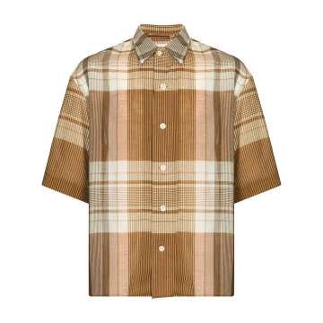 check-pattern short-sleeve shirt