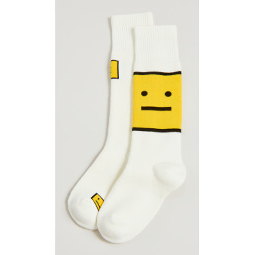 白色/黄色袜子