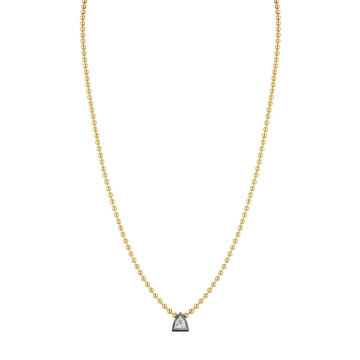 One of a Kind 18K Yellow Gold Connexion Diamond Shield Necklace