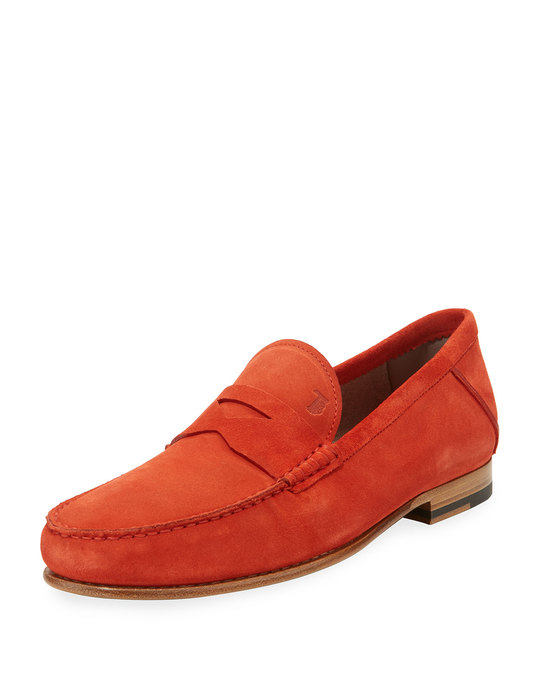 Gommini Suede Penny Loafer, Red展示图