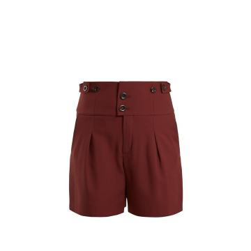 High-waist double-button shorts