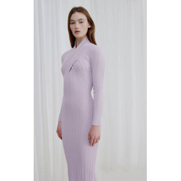 Windsor Twisted Ribbed-Knit Midi Dress