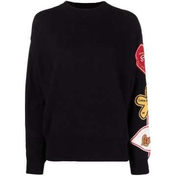 intarsia patch-detail jumper