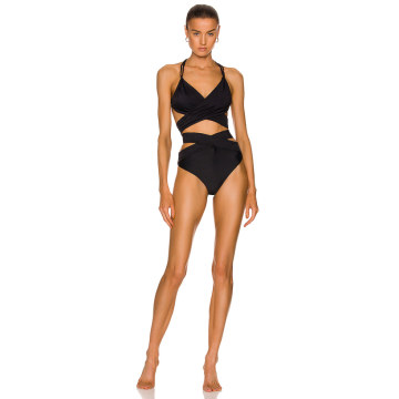 Ruched Wrap Two Piece Swimsuit
