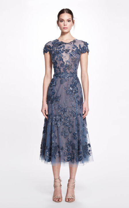 Embroidered Tulle Midi Dress展示图