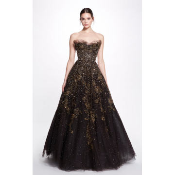 Sequin And Crystal-Embroidered Ball Gown