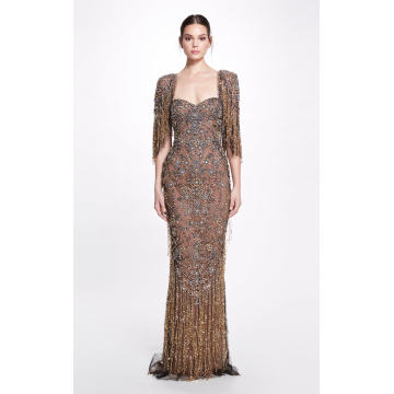 Sequin And Crystal-Embroidered Capelet